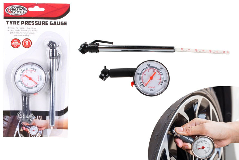 Tire Gauge Dial & Pen For Cars And Bicycles