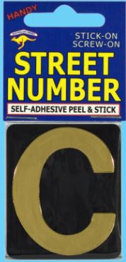 Handy House Letter Alphabet, C, Black Base & Gold Print