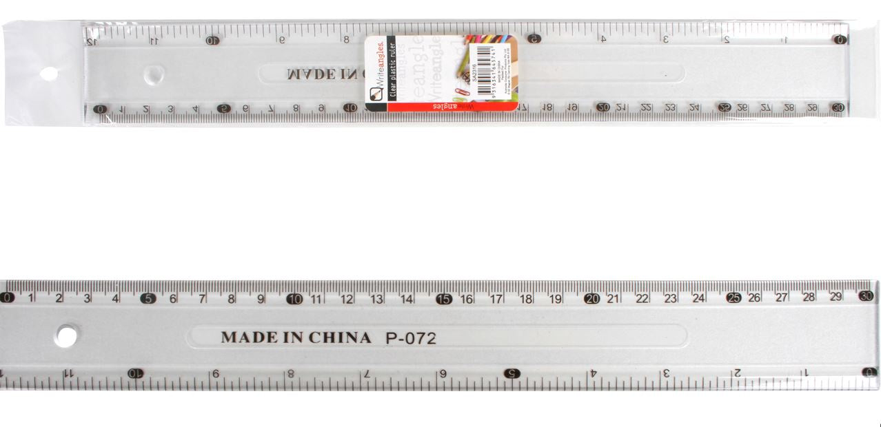 30cm Ruler Clear Plastic