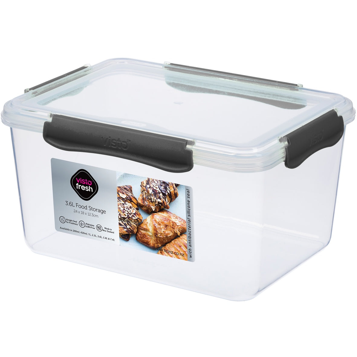 Visto Fresh 3.6L Food Storage Container - Charcoal