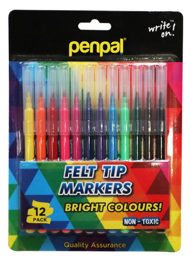 Penpal Felt Tip Pens 12pk