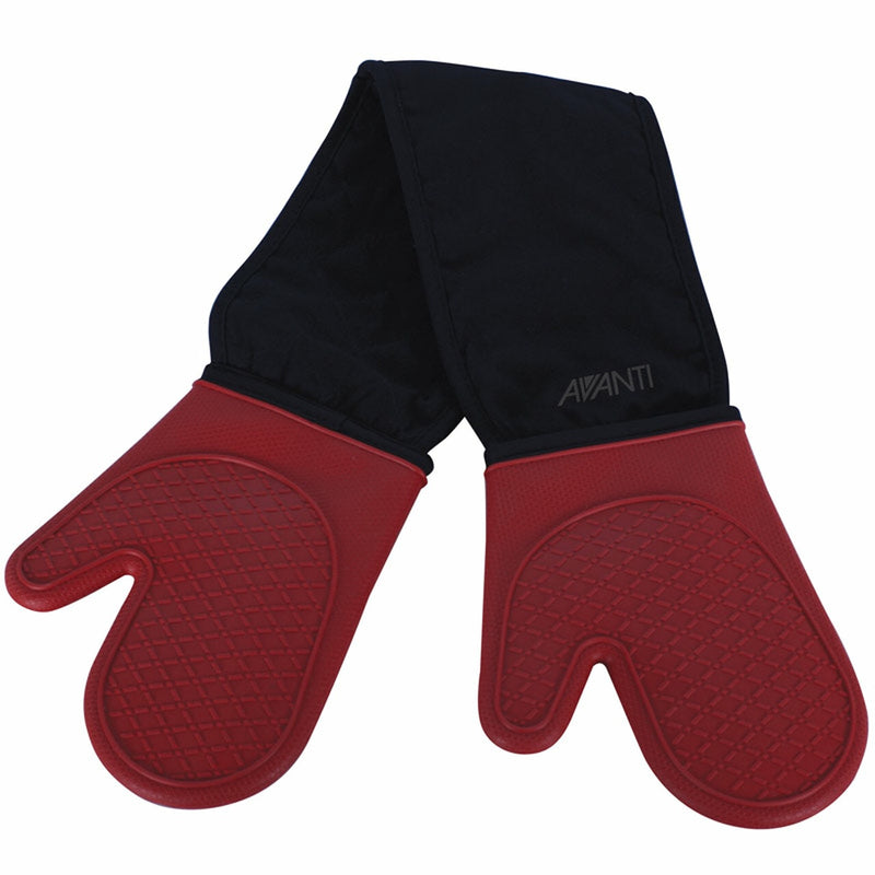 Avanti Silicone Double Oven Glove - Red & Black