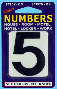 Handy Street Numbers No.5 White & Black