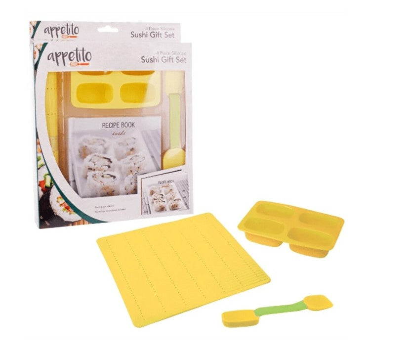 4 Pce Silicone Sushi Gift Set W/RecipeBook NOW