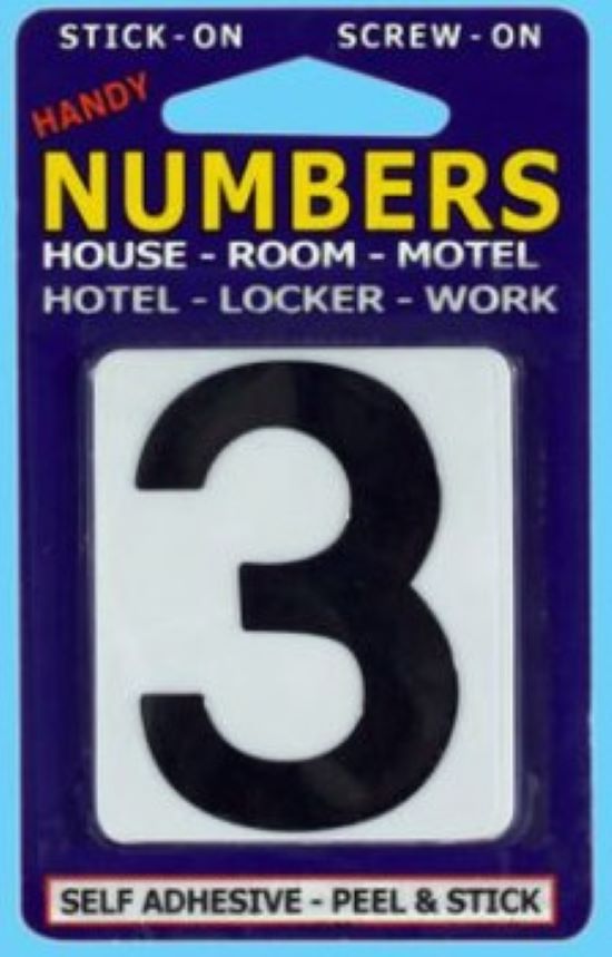 Handy Street Numbers No.3 White & Black